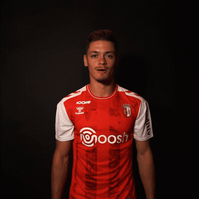 Man In Red And White Shirt Saying Oosh GIF