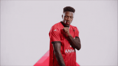 Man In Red And White Shirt With Aon GIF