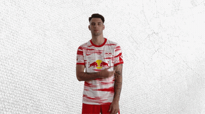 Man In Red And White Shirt With Bull GIF