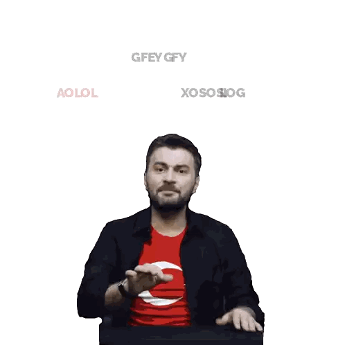 Man In Red And White Shirt With Ulkemle Gurur Duyuyorum Sticker