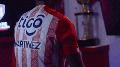 Man In Red And White Striped Jersey Martinez GIF