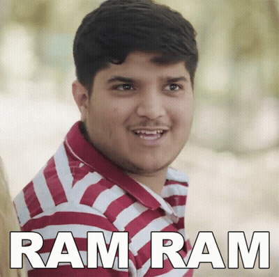 Man in Red and White Striped Shirt Ram Ram