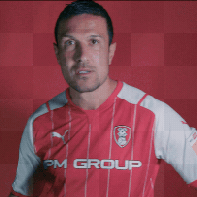 Man In Red And White Striped Shirt Saying IPM Group GIF