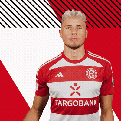 Man In Red And White Striped Shirt With Targobank GIF