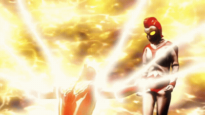 Man In Red And White Superhero Costume On Yellow Background GIF