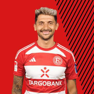 Man In Red And White Targobank Shirt GIF