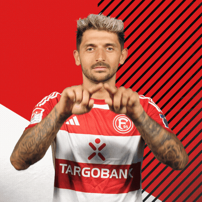 Man In Red And White Targobank Soccer Jersey GIF