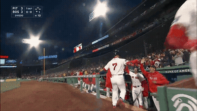 Man In Red Apron Manifesting GIF