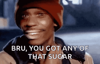 Man In Red Beanie Smiling Says Bru You Got Any Of That Sugar GIF