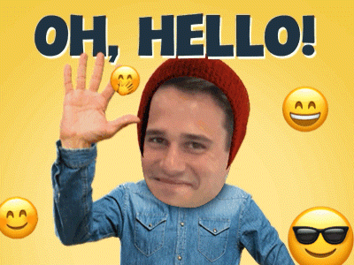 Man In Red Beanie Waving Hello GIF