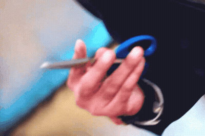 Man In Red Beret And Mustache Striped Shirt Red Bandana GIF