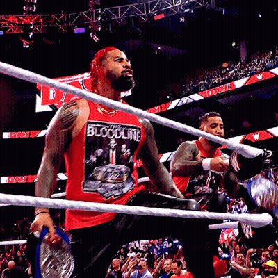 Man In Red Bloodline Tank Top In Ring GIF