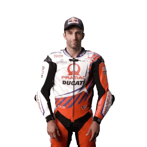 Man In Red Bull Hat And Ducati Outfit Sticker