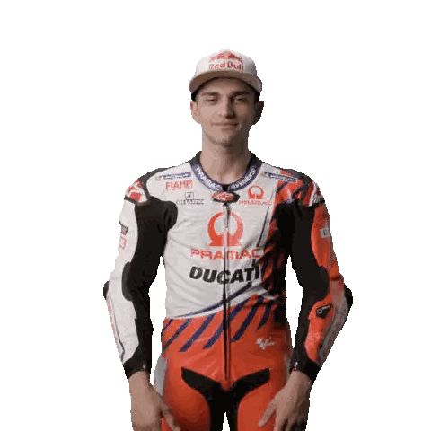 Man In Red Bull Hat And Ducati Suit Sticker