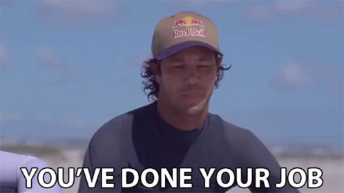 Man In Red Bull Hat Saying You Done Your Job GIF