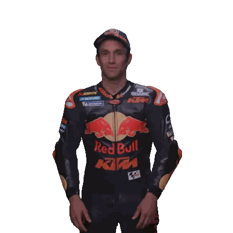 Man In Red Bull KTM Jacket And Hat Sticker