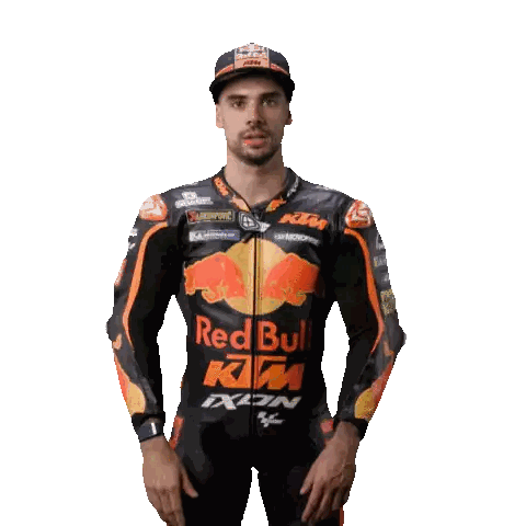 Man In Red Bull KTM Jacket And Hat Sticker