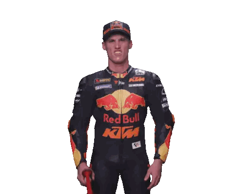 Man In Red Bull KTM Jacket Making Face Sticker