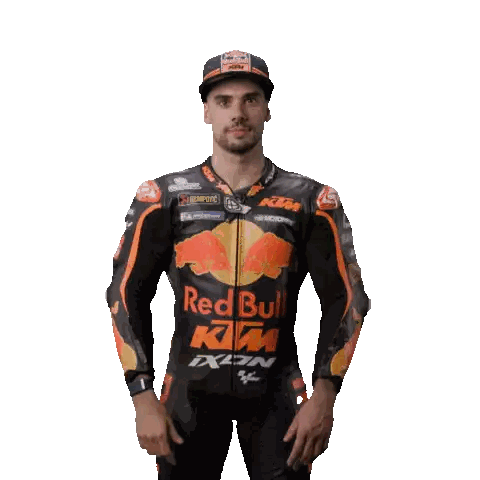 Man In Red Bull KTM Jacket Tongue Out Sticker