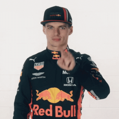 Man In Red Bull Shirt And Hat GIF