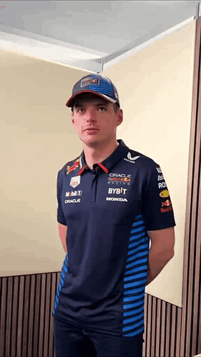 Man In Red Bull Shirt And Hat GIF