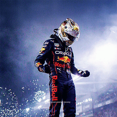 Man In Red Bull Suit And Helmet GIF
