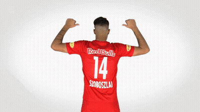 Man In Red Bulls Jersey Number 14 GIF