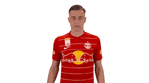 Man In Red Bulls Jersey Number 21 Sticker