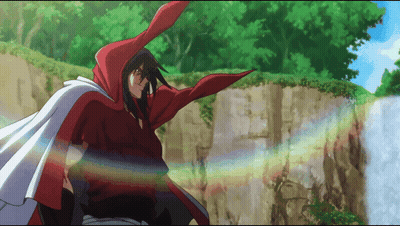 Man In Red Cape At Cliff GIF
