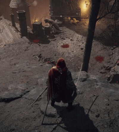 Man In Red Cape In Front Of Building With Letter N GIF