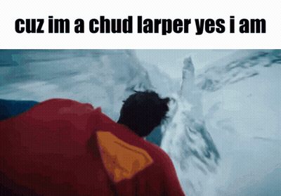 Man In Red Cape Saying Cuz Im A Chud Larper Yes I Am GIF