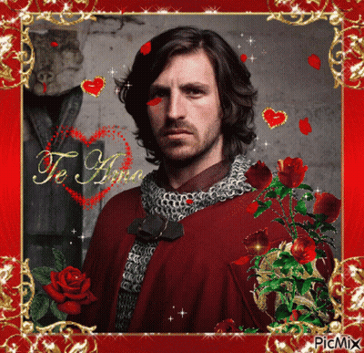 Man In Red Cape With Roses Te Amo GIF