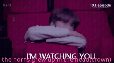 Man In Red Chair Saying I'm Watching You GIF