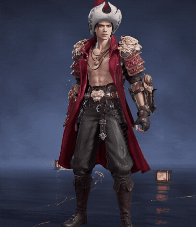 Man in Red Coat and White Hat