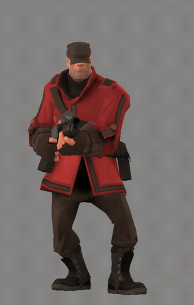 Man In Red Coat Saluting With Shotgun GIF