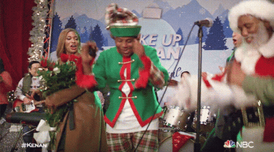 Man In Red Costume Making Funny Face Saying May D Forks B With U GIF