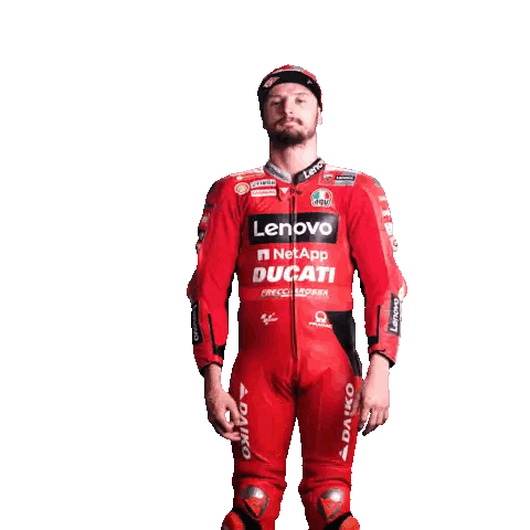 Man In Red Ducati Racing Suit Sticker