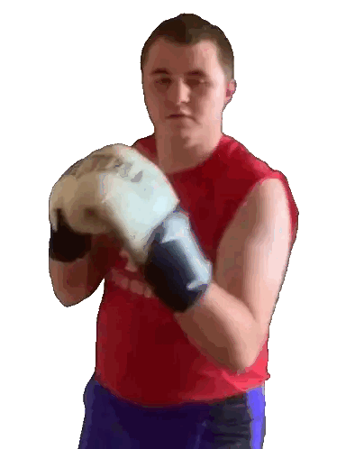 Man In Red Everlast Shirt And Boxing Gloves Sticker