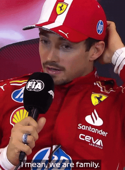 Man In Red Ferrari Hat Saying We Are Family GIF