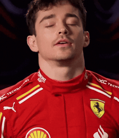 Man In Red Ferrari Jersey GIF