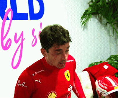 Man In Red Ferrari Shirt GIF