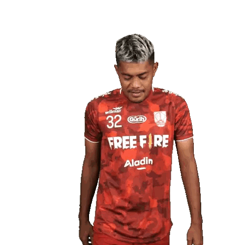 Man In Red Free Fire Jersey Sticker