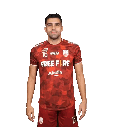 Man In Red Free Fire Shirt Sticker