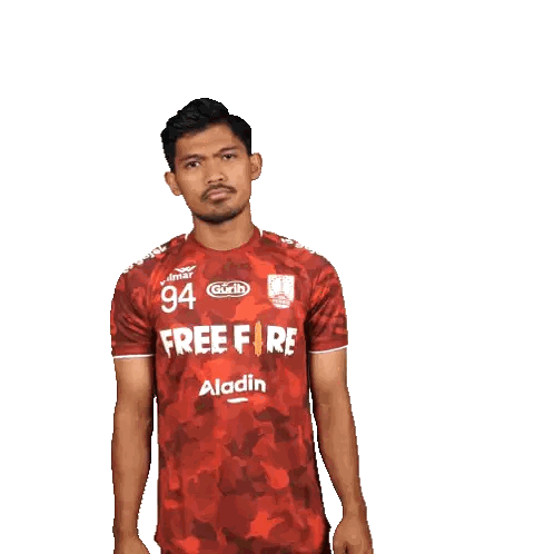 Man In Red Free Fire Shirt Sticker