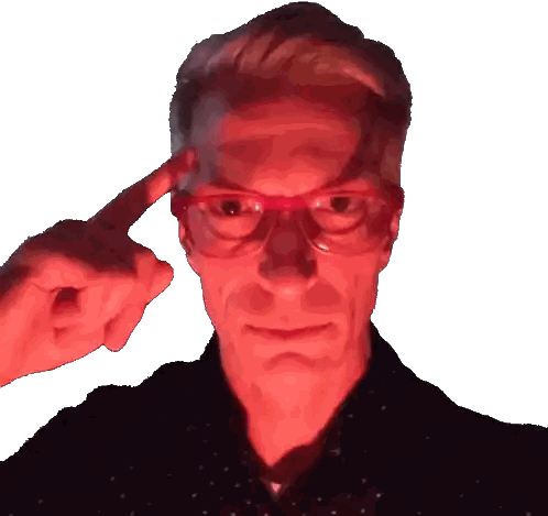 Man In Red Glasses And Black Shirt Sticker