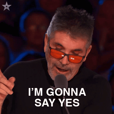 Man In Red Glasses And Black Shirt Saying I'm Gonna Say Yes GIF