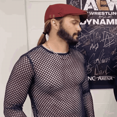 Man In Red Hat AEW Wrestling Dynamite GIF