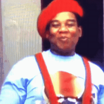 Man In Red Hat And Blue Shirt GIF