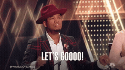 Man In Red Hat And Suit Says Let's Goooo GIF