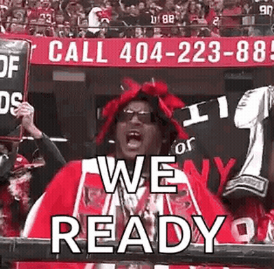 Man In Red Hat And Sunglasses Holding Trophy Saying We Ready GIF